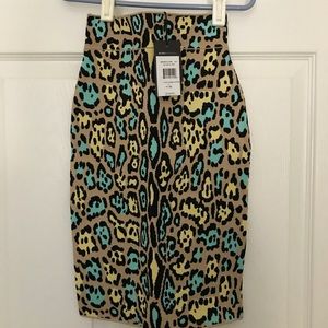 Leopard turquoise BCBG skirt!